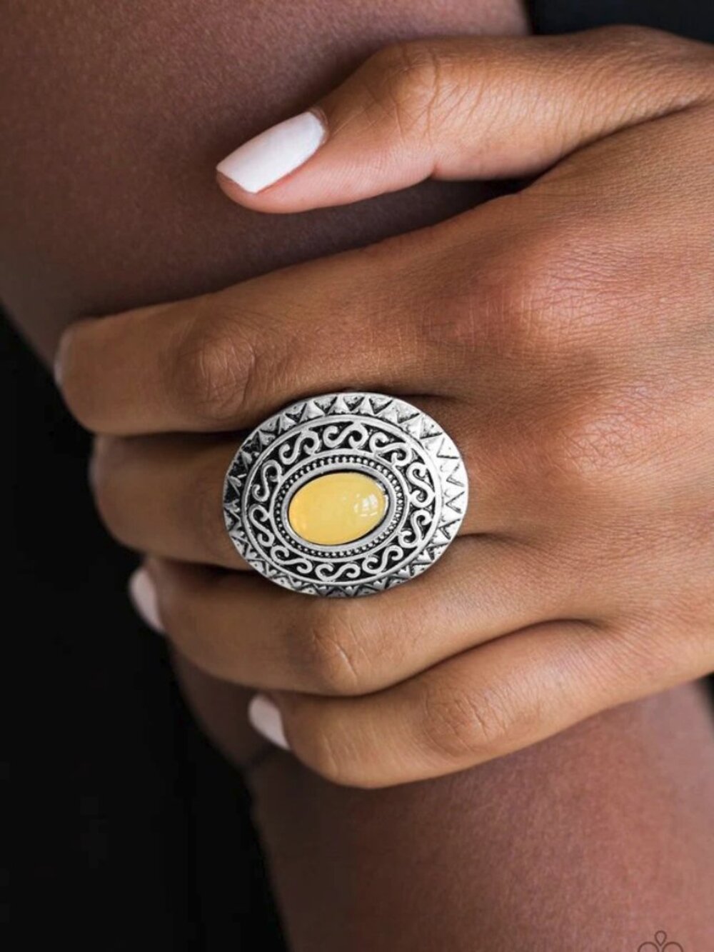 Paparazzi Jewelry Accessories - Hello, Sunshine - Yellow Ring - Vintage